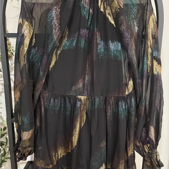 Trina Turk Black Dress with Gold and Green Accents matalic design size xs - Picture 11 of 13